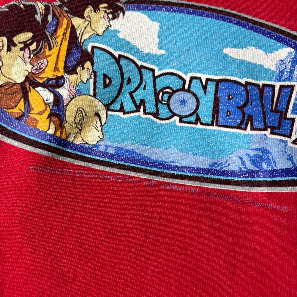 Vintage 2000 Dragon Ball Z Sweatshirt Red Goku Graphic Youth L Crewneck Anime - Picture 3 of 9